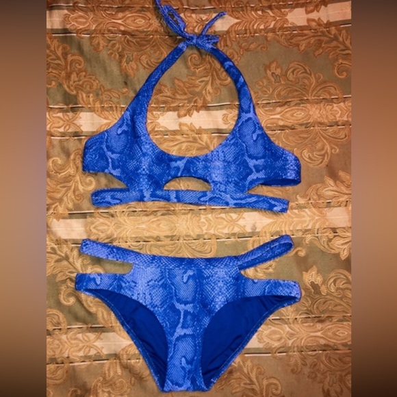 Victoria's Secret Vintage Snakeskin Keyhole & Buckle Bikini